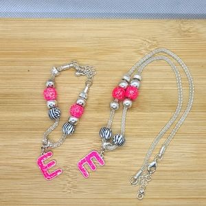 Fashion Jewelry Initial "E" Necklace & Bracelet